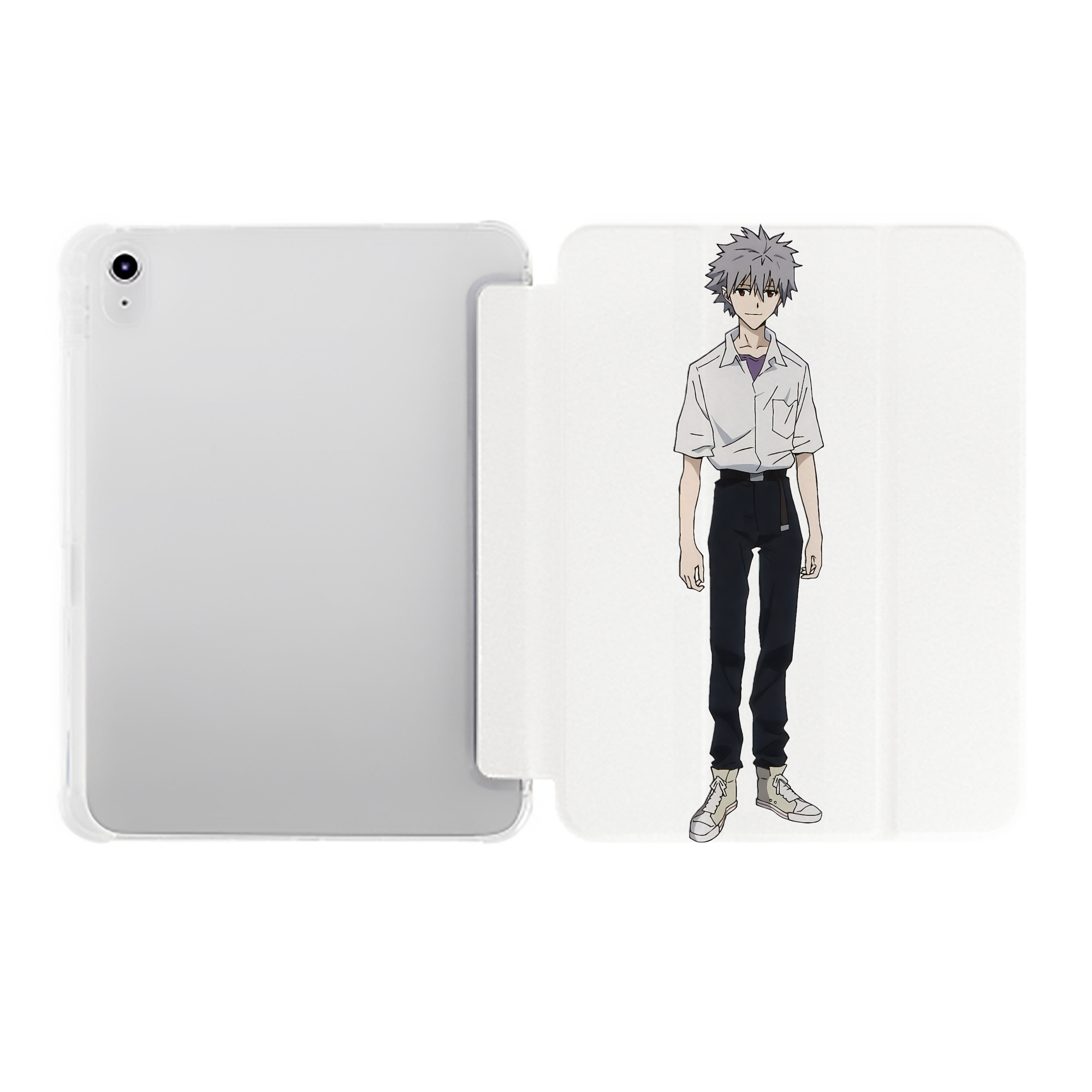 （画像用） EVA 新世紀エヴァンゲリオン IPad ケース ペン収納付き 三つ折りスタンド PUレザー×シリコン 対応機種9.5/10.5/10.9インチ